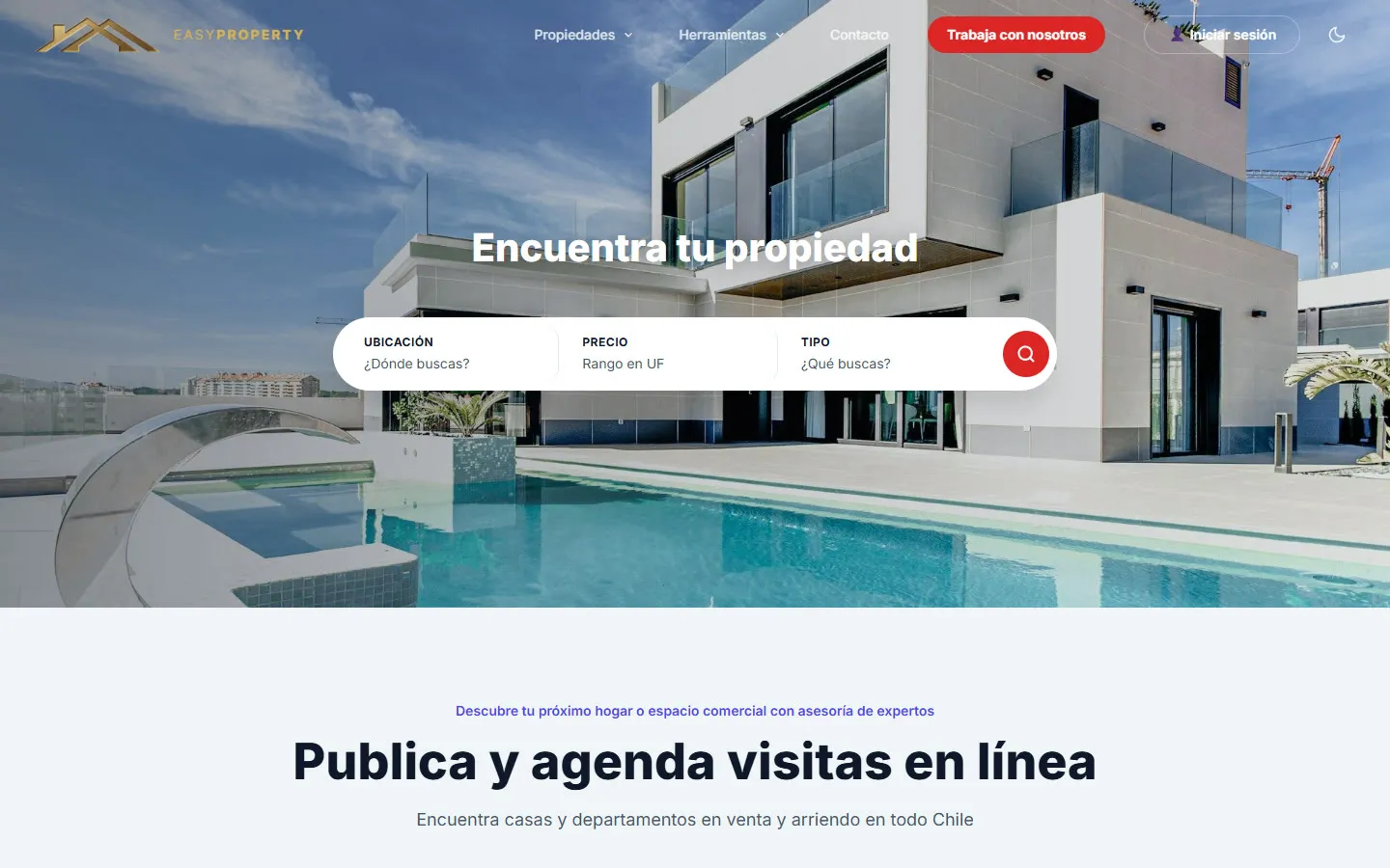 Captura de la portada de EasyProperty — portal inmobiliario